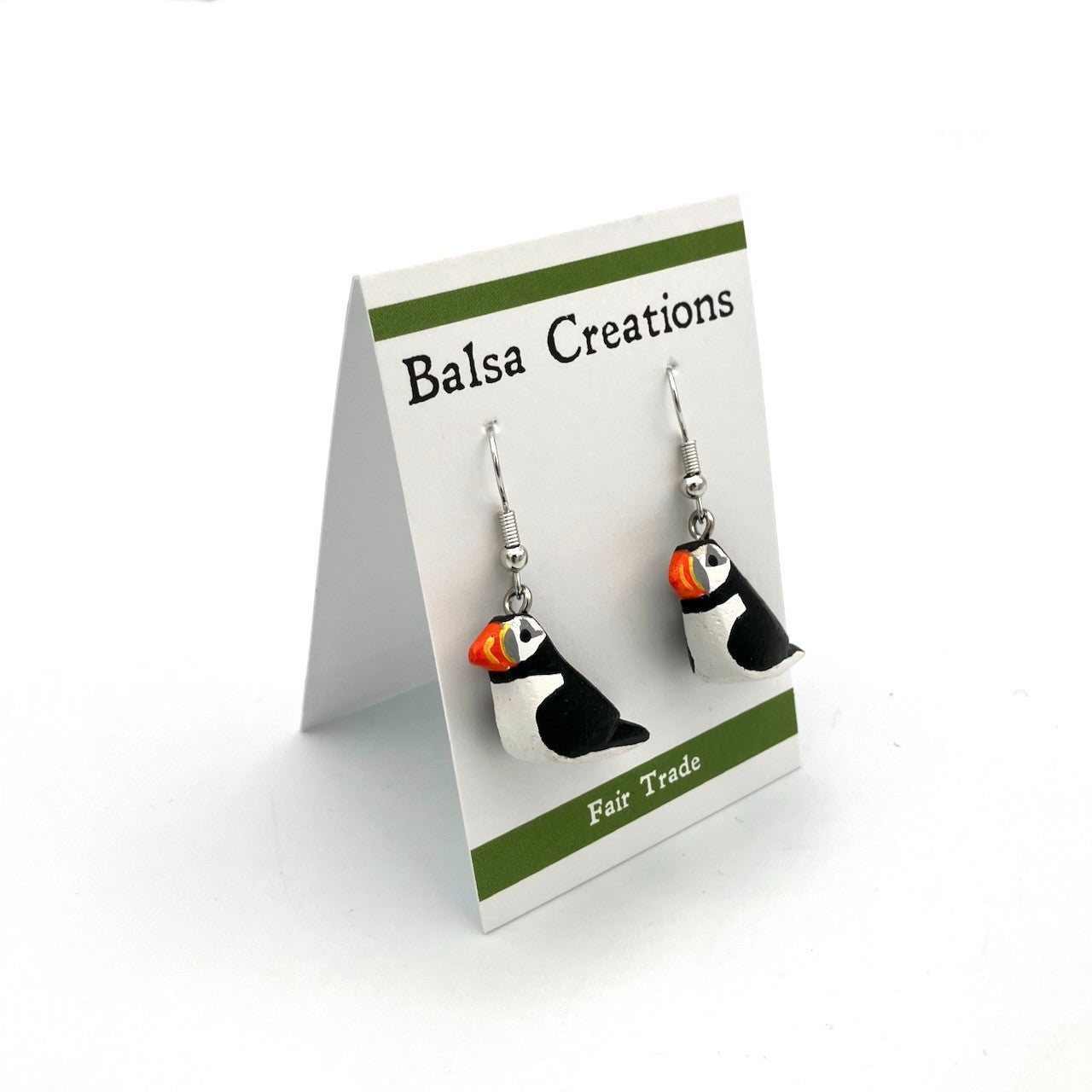 Atlantic Puffin Balsa Earrings