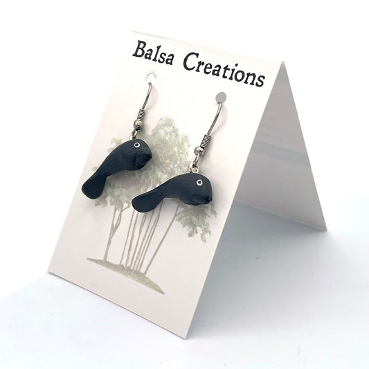 Manatee Balsa Earrings