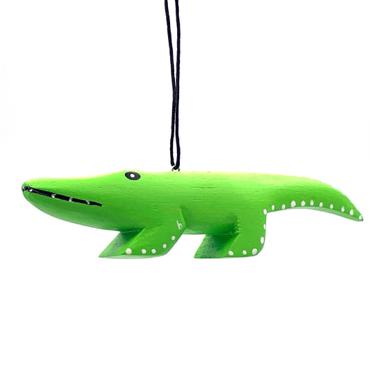 Whimsical Alligator Balsa Ornament