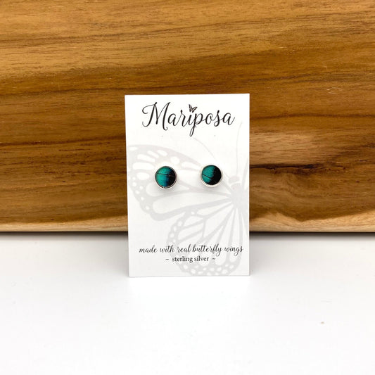 Three-toned Prepona Butterfly Stud Earrings