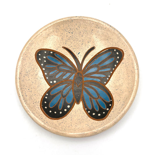 Blue Morpho Ceramic Ring Dish