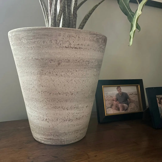 Concrete White-washed Terracotta Planter (Large)