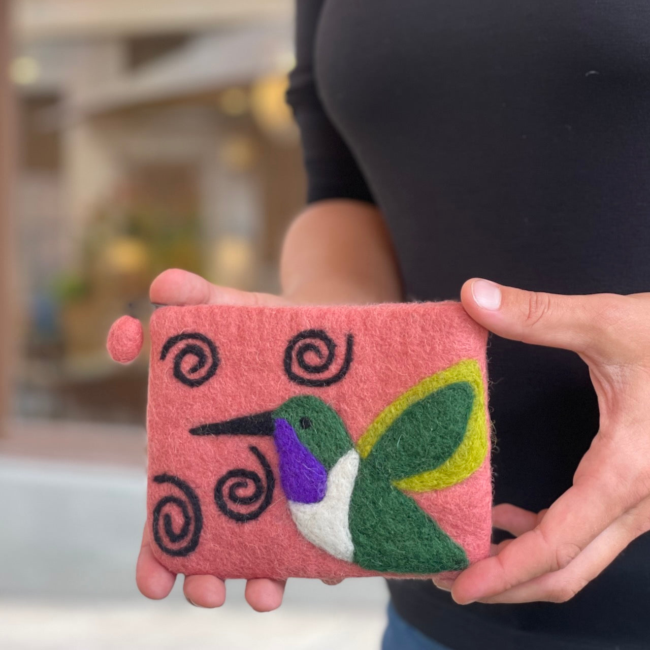 Black-chinned Hummingbird Felt Coin Purse