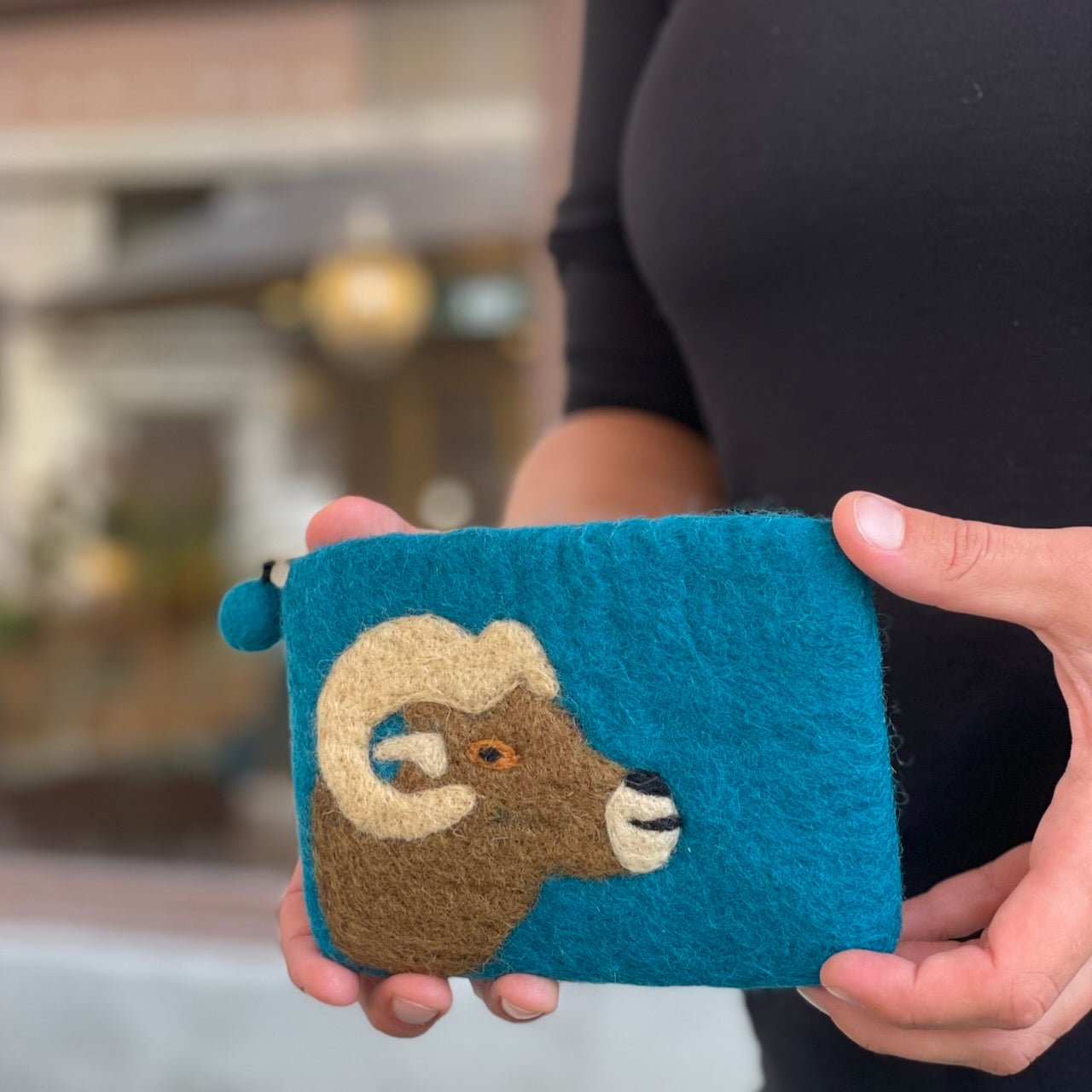 Bighorn Sheep Felt Coin Purse