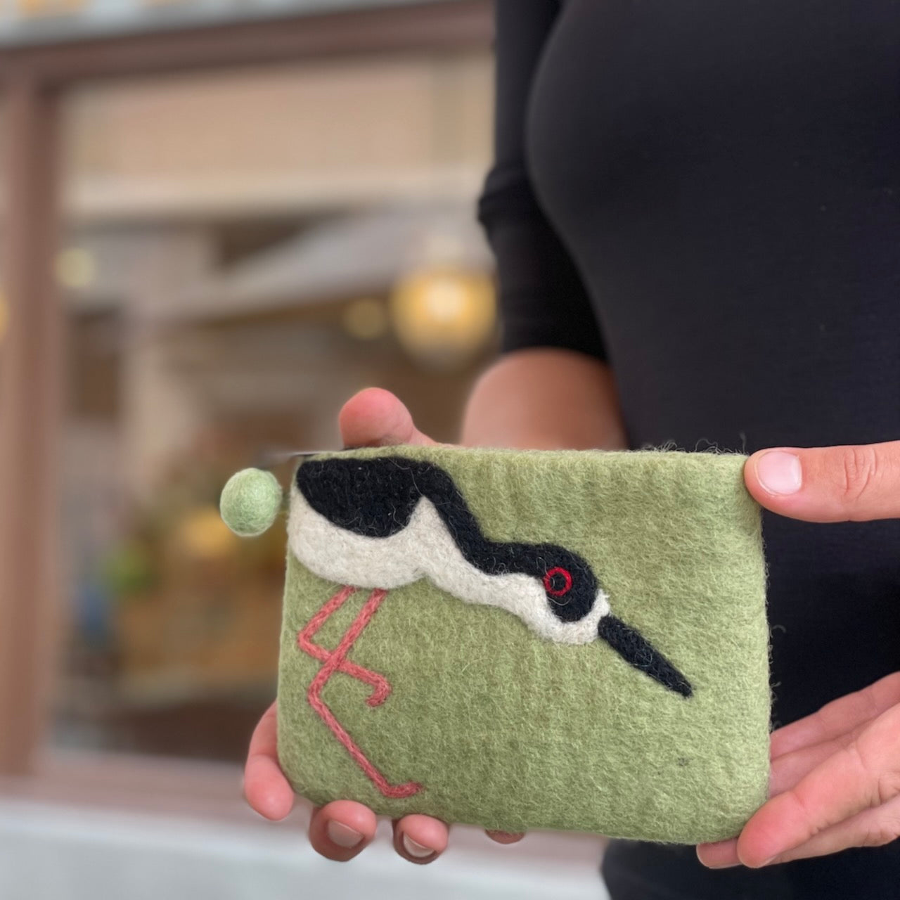 Black-necked Stilt Felt Coin Purse