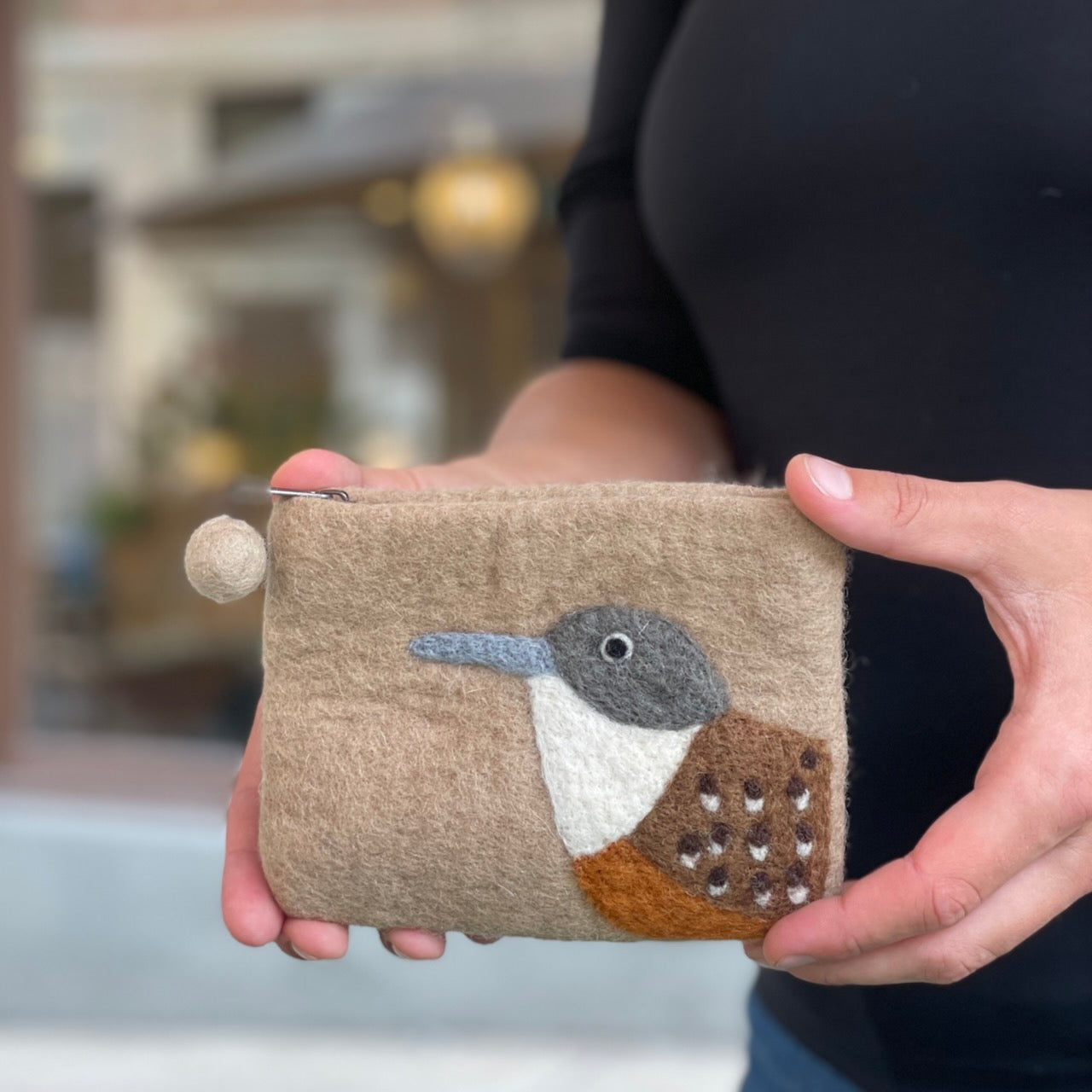 Canyon Wren Felt Coin Purse
