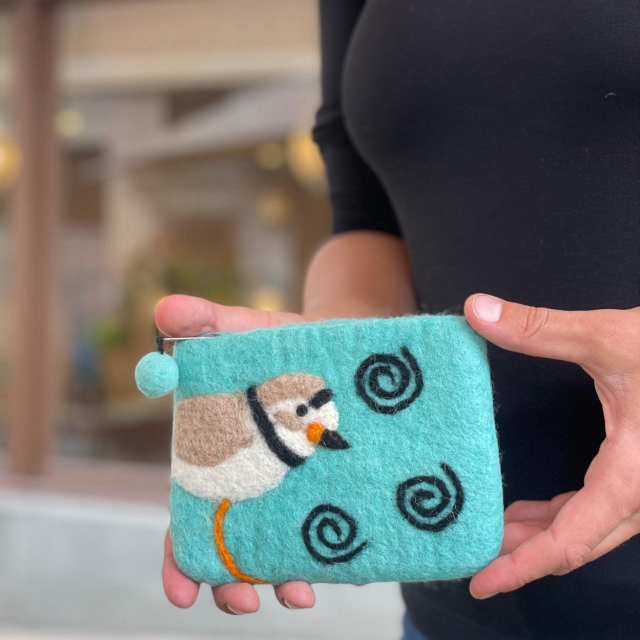 Piping Plover Felt Coin Purse