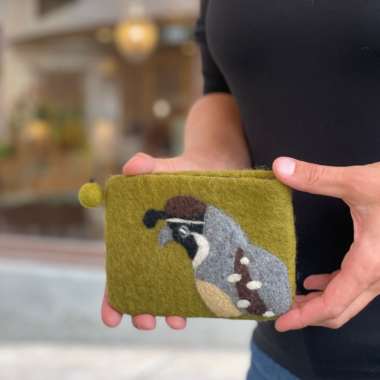 California Quail Felt Coin Purse