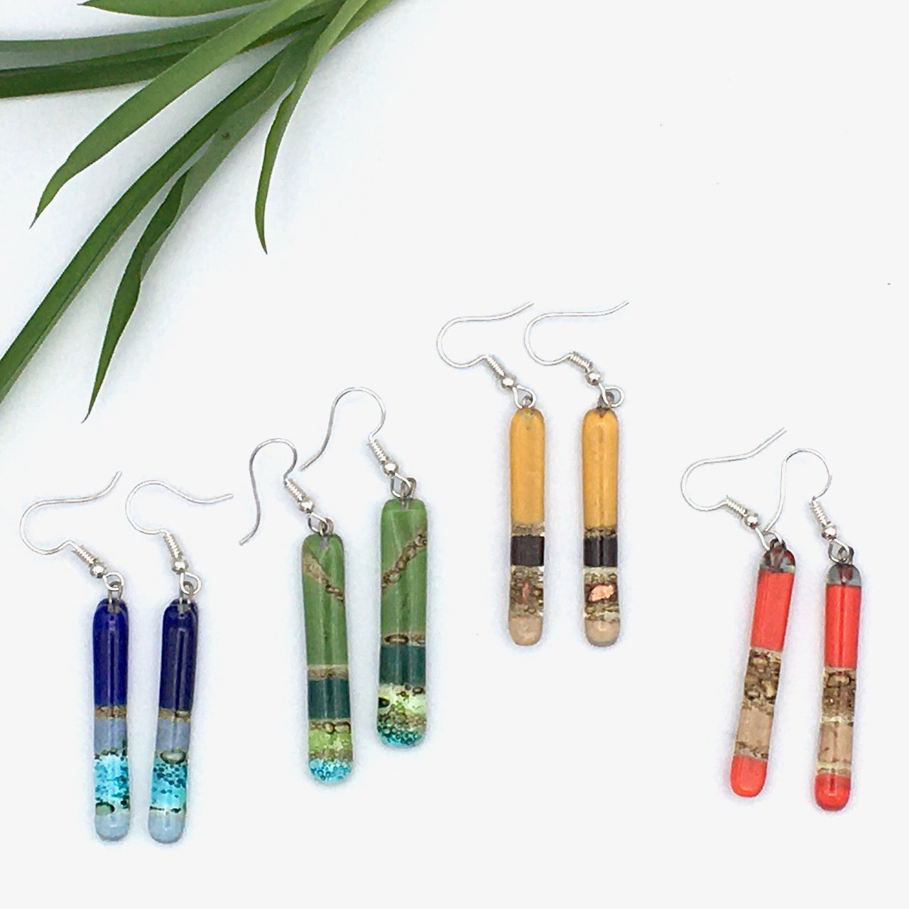 Glass Earring Assortment (24 units of mixed shapes)