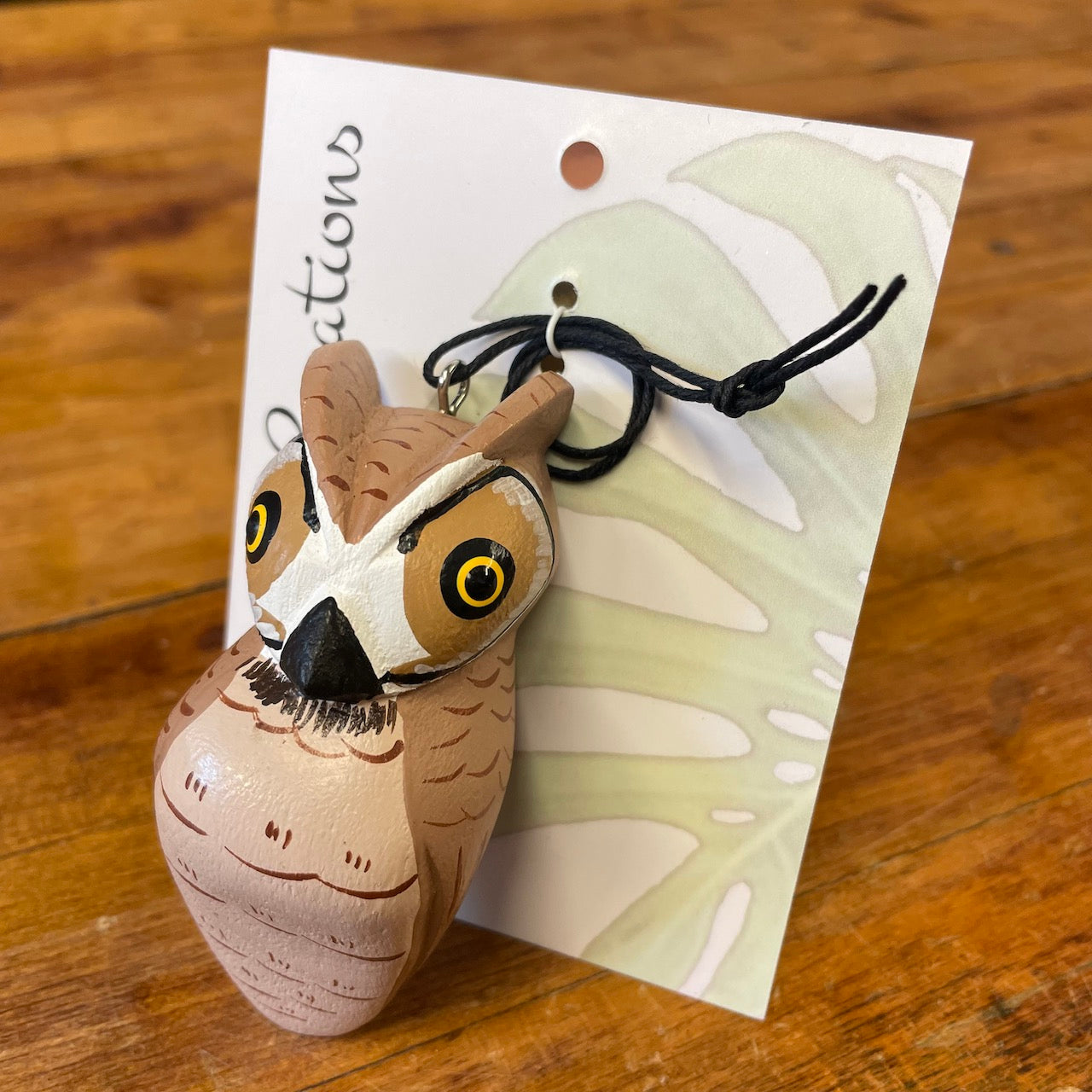 Mini Great Horned Owl Balsa Ornament