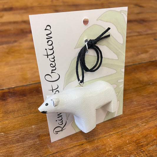 Mini Polar Bear Balsa Ornament