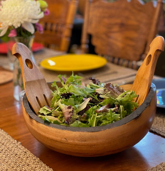 Tropical Hardwood Rustic Serving Bowl