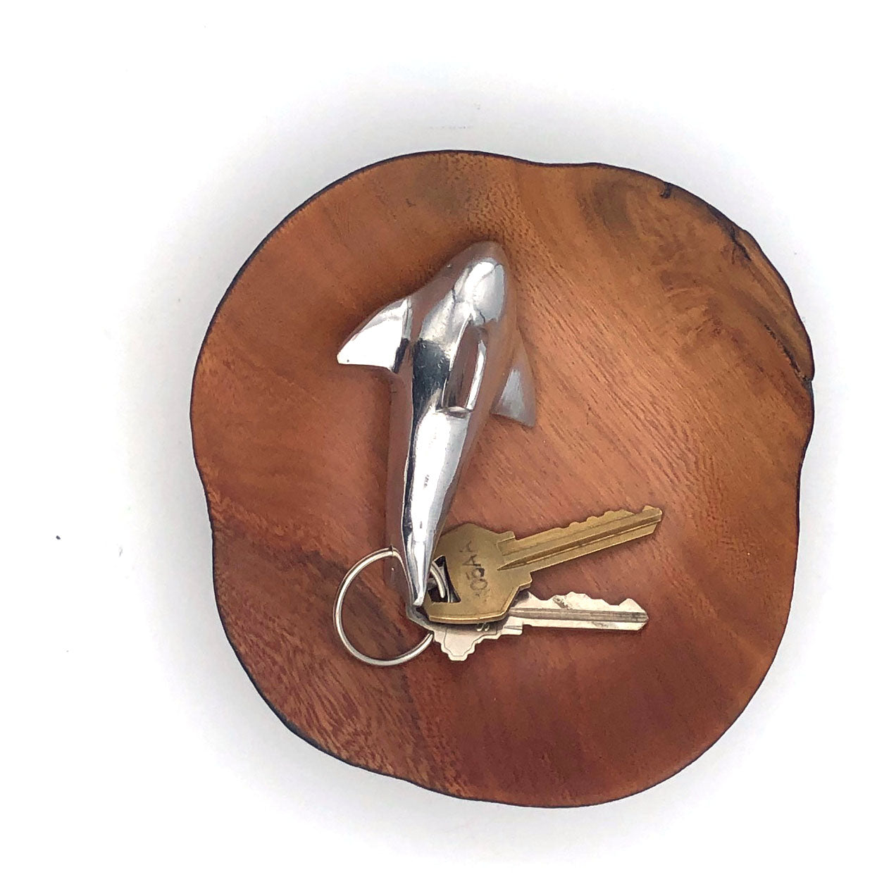Recycled Aluminum Great White Shark Keychain