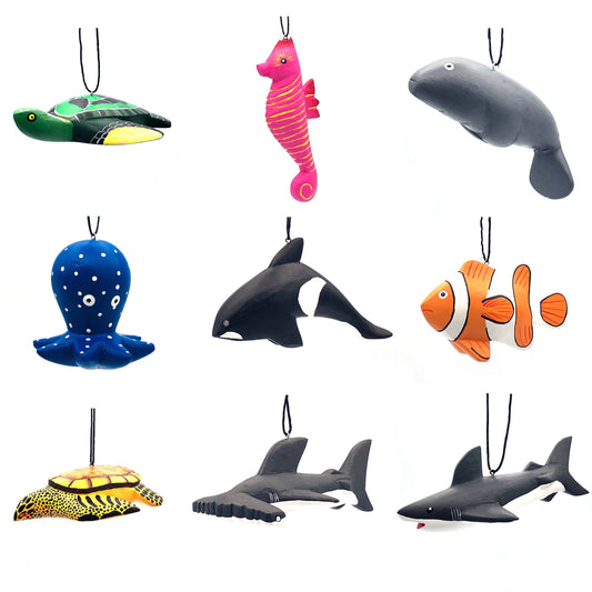 Marine Animal Balsa Ornament Assortment (30 units)