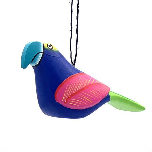 Blue Macaw Balsa Ornament