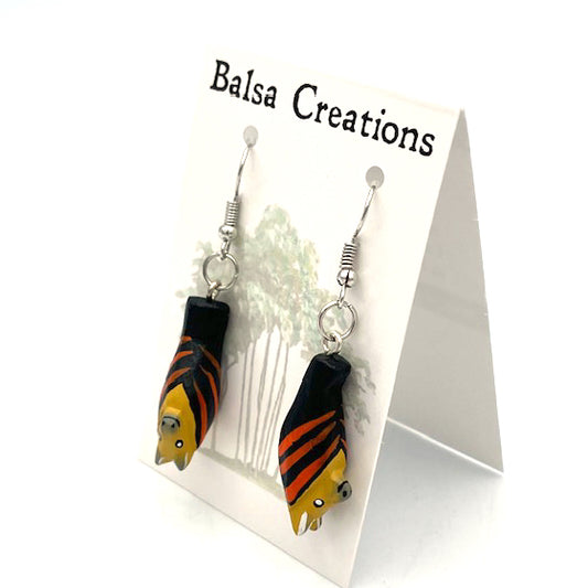 Flying Fox Bat Balsa Earrings