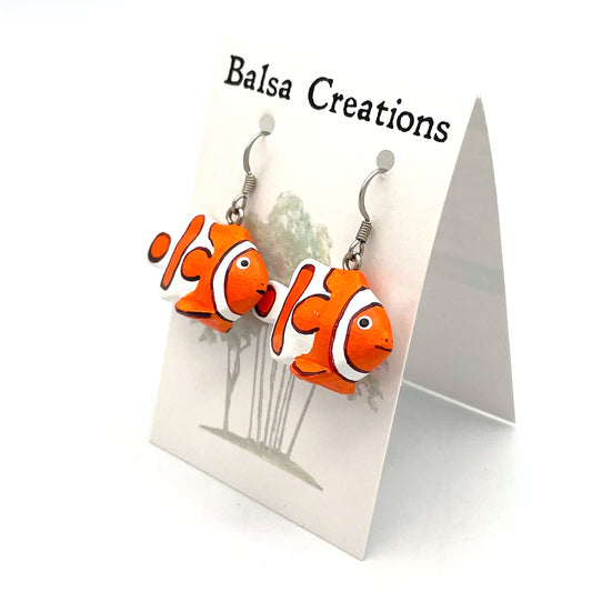 Clownfish Balsa Earrings