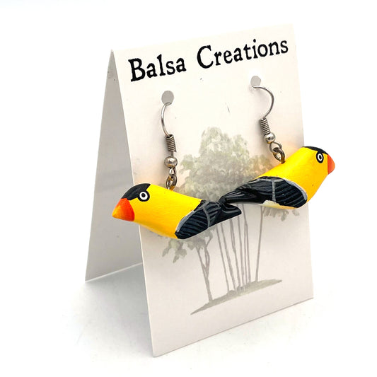 American Goldfinch Balsa Earrings