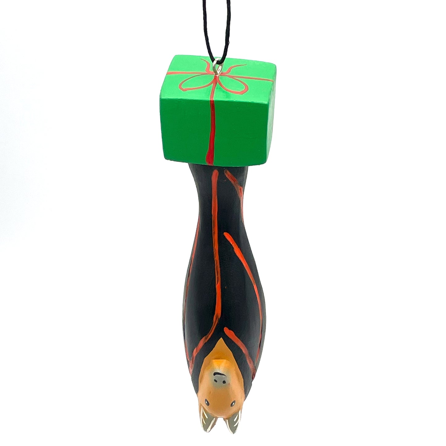 Holiday Bat Balsa Ornament