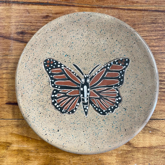 Monarch Butterfly Ceramic Ring Dish (Cream)