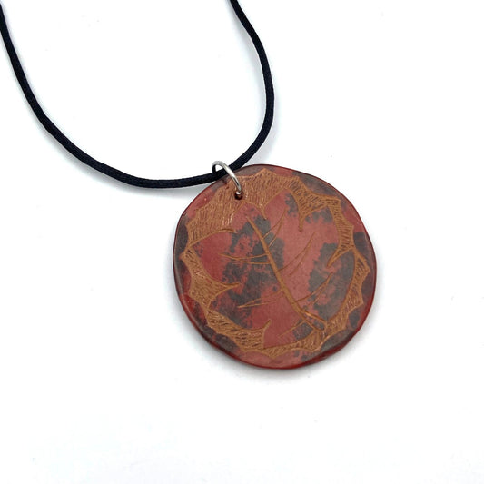 Fall Tulip Leaf Ceramic Necklace