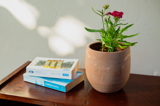 Concrete-washed Terracotta Round Planter