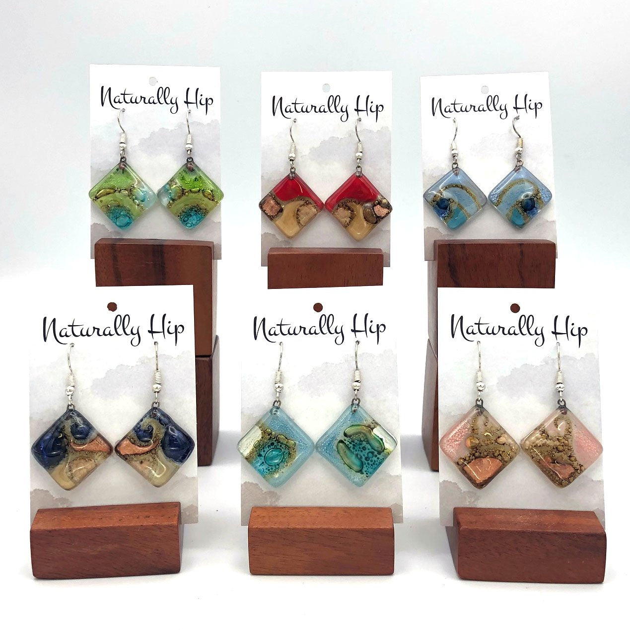 Diamond Glass Earrings