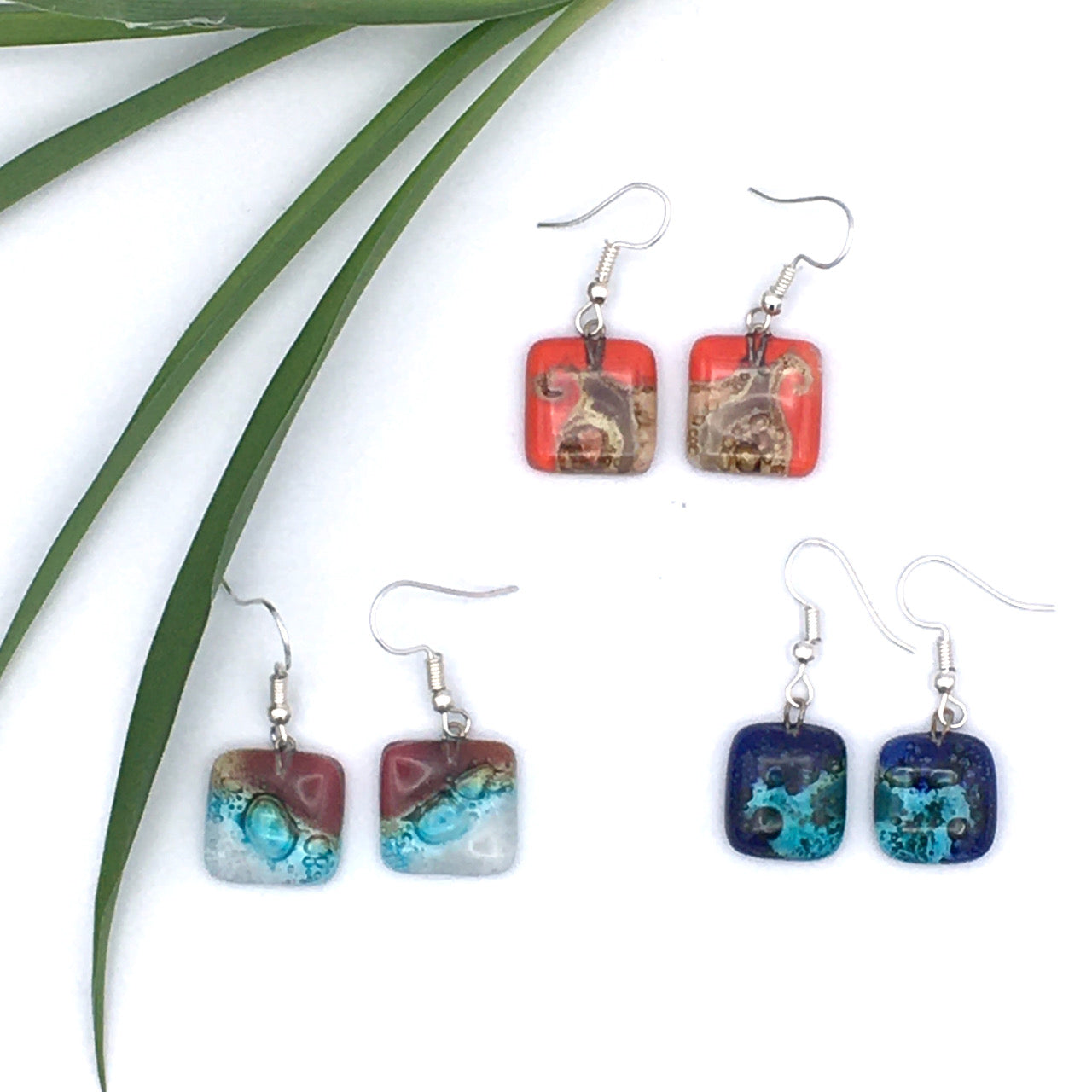 Small Glass Earring Assortment (18 units of mixed shapes)
