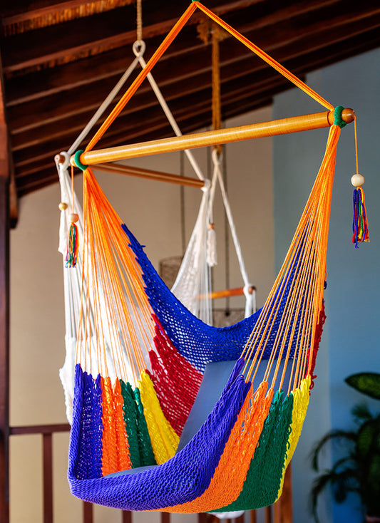 Handwoven Hammock Chair (Rainbow)