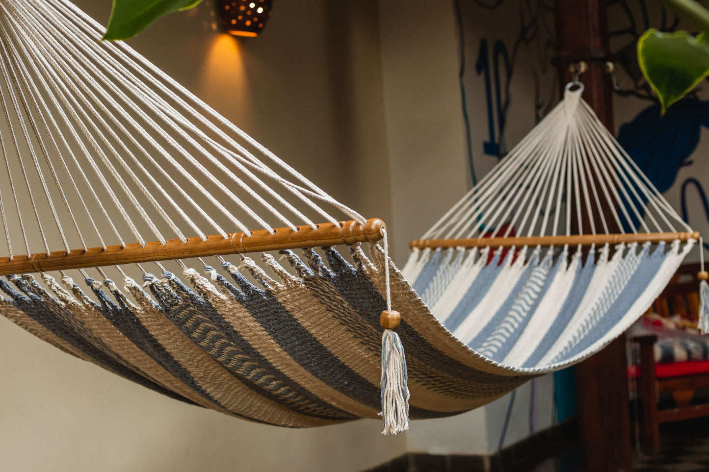 Handwoven Hammock (Gray/Cream)