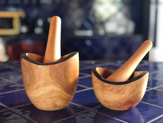 Tropical Hardwood Mortar & Pestle - Rustic