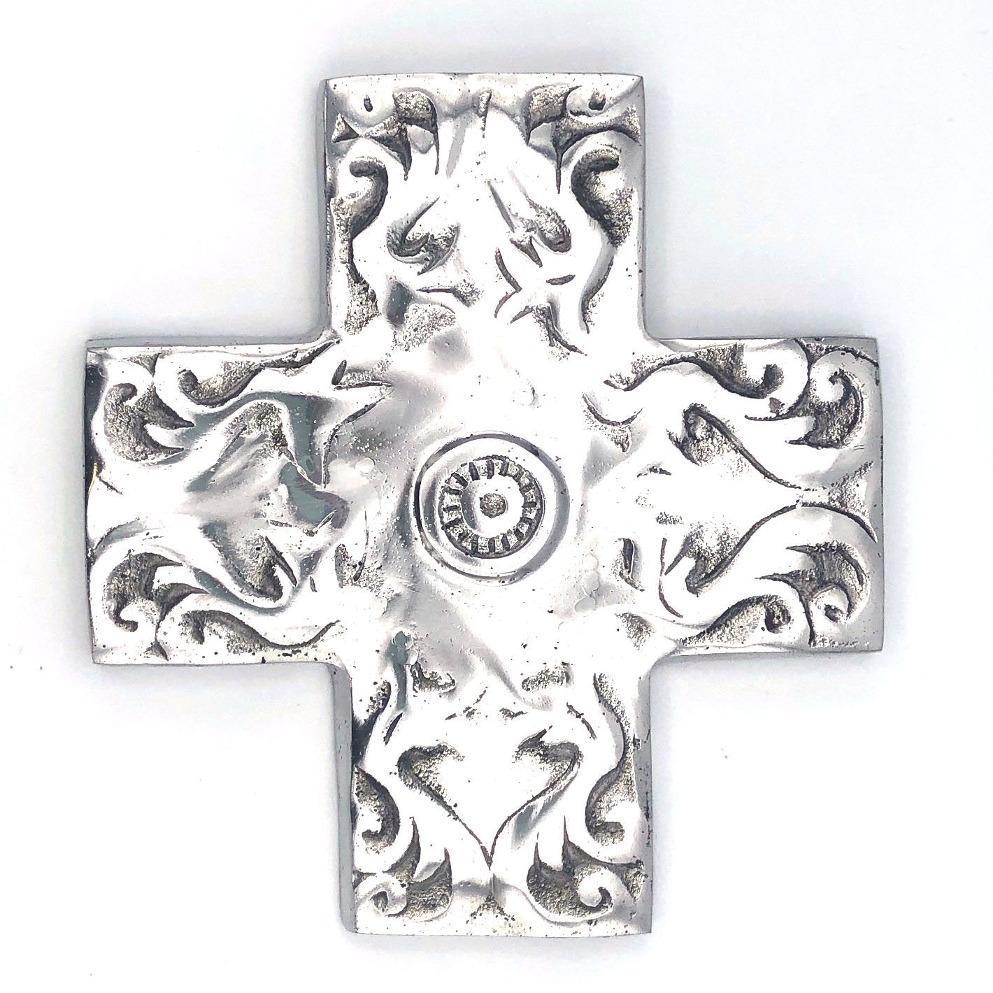 Recycled Aluminum Scrolled Cross