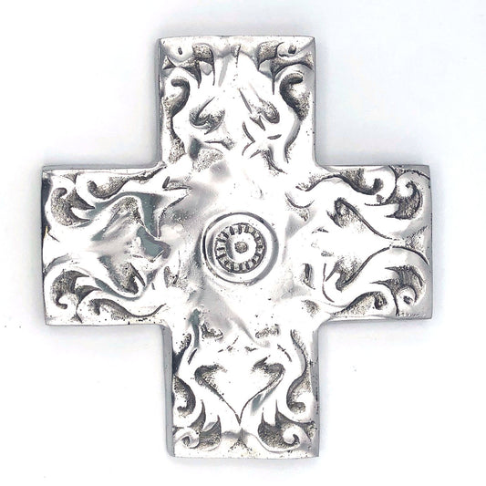 Recycled Aluminum Scrolled Cross