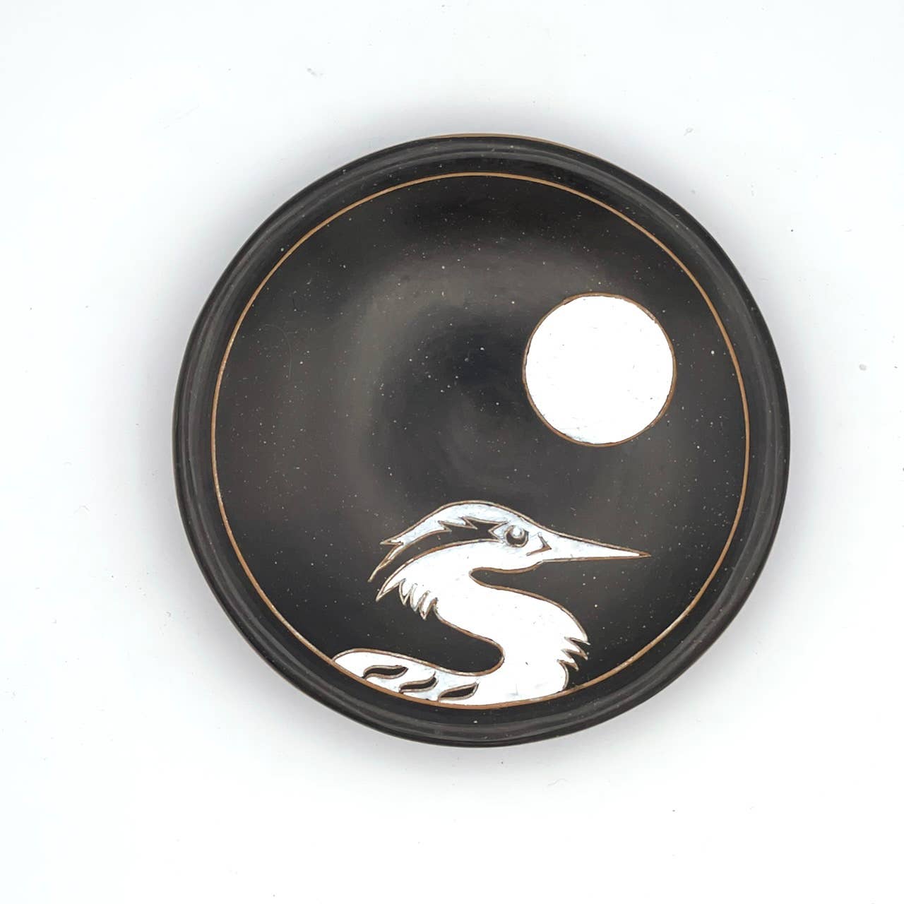 Great Blue Heron Ceramic Ring Dish