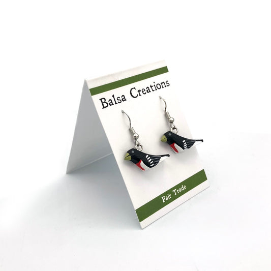 Rosebreasted Grosbeak Balsa Earrings