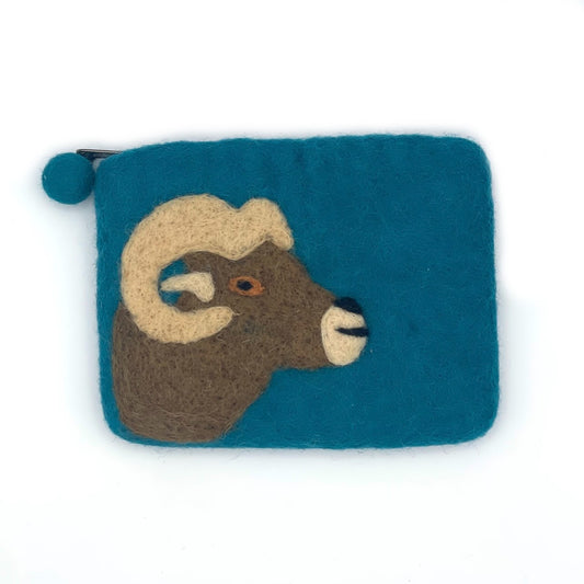 Bighorn Sheep Felt Coin Purse