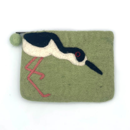 Black-necked Stilt Felt Coin Purse