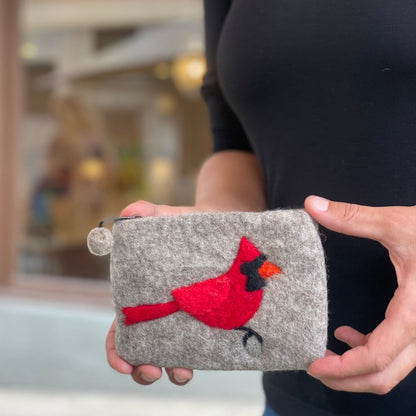 Cardinal Felt Coin Purse
