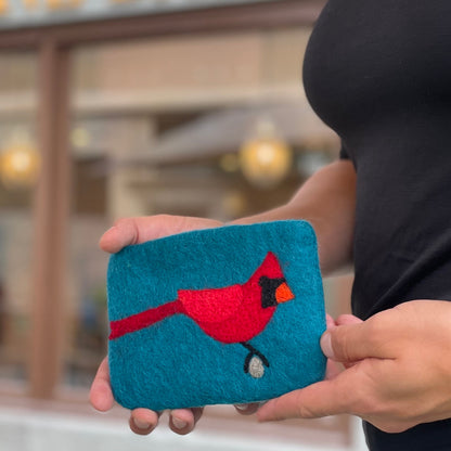 Cardinal Felt Coin Purse