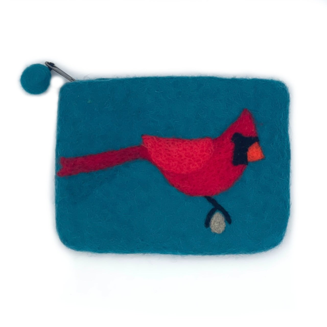 Cardinal Felt Coin Purse
