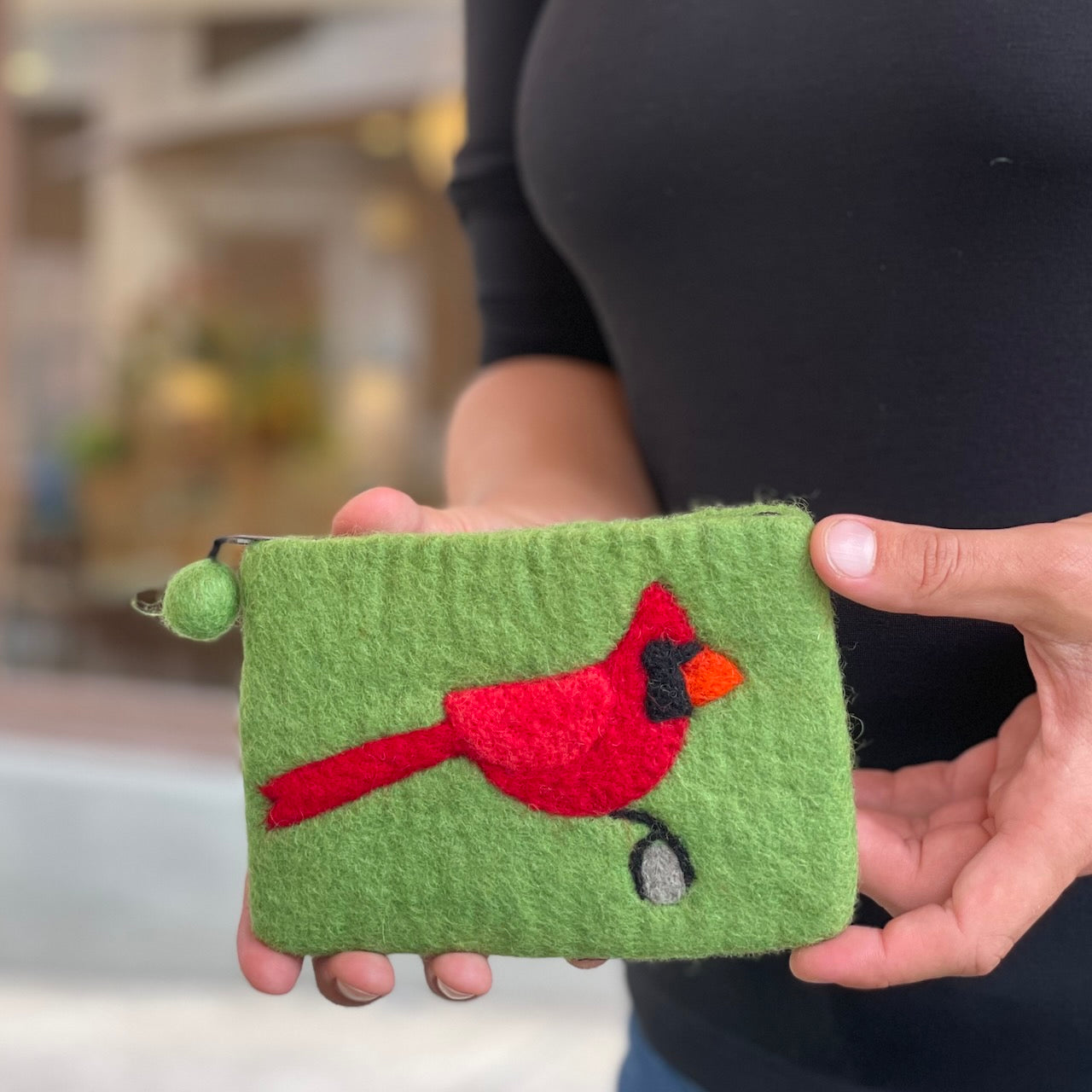 Cardinal Felt Coin Purse – Women of the Cloud Forest