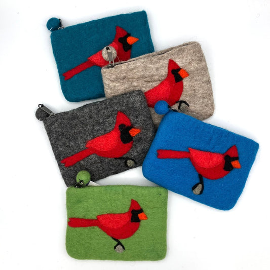 Cardinal Felt Coin Purse