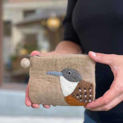 Canyon Wren Felt Coin Purse