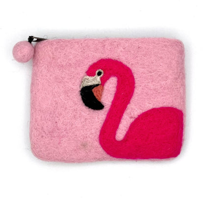 Flamingo Felt Coin Purse
