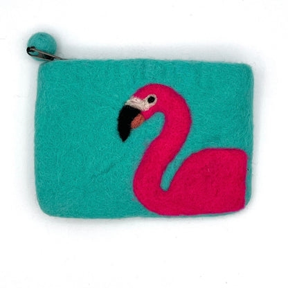 Flamingo Felt Coin Purse