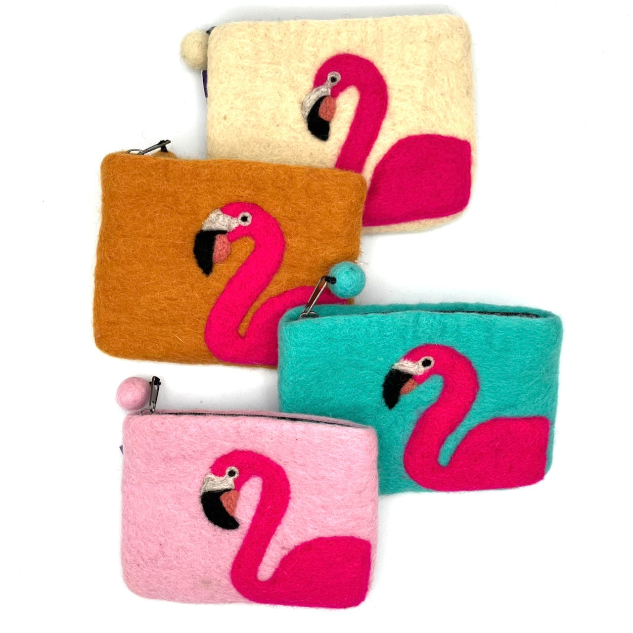 Flamingo Felt Coin Purse