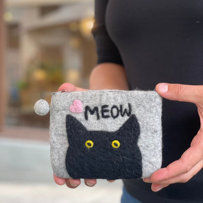 Cat's Meow Felt Coin Purse