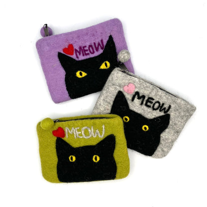 Cat's Meow Felt Coin Purse