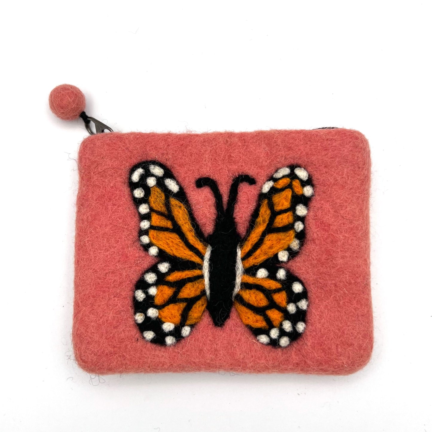 Monarch Butterfly Felt Coin Purse