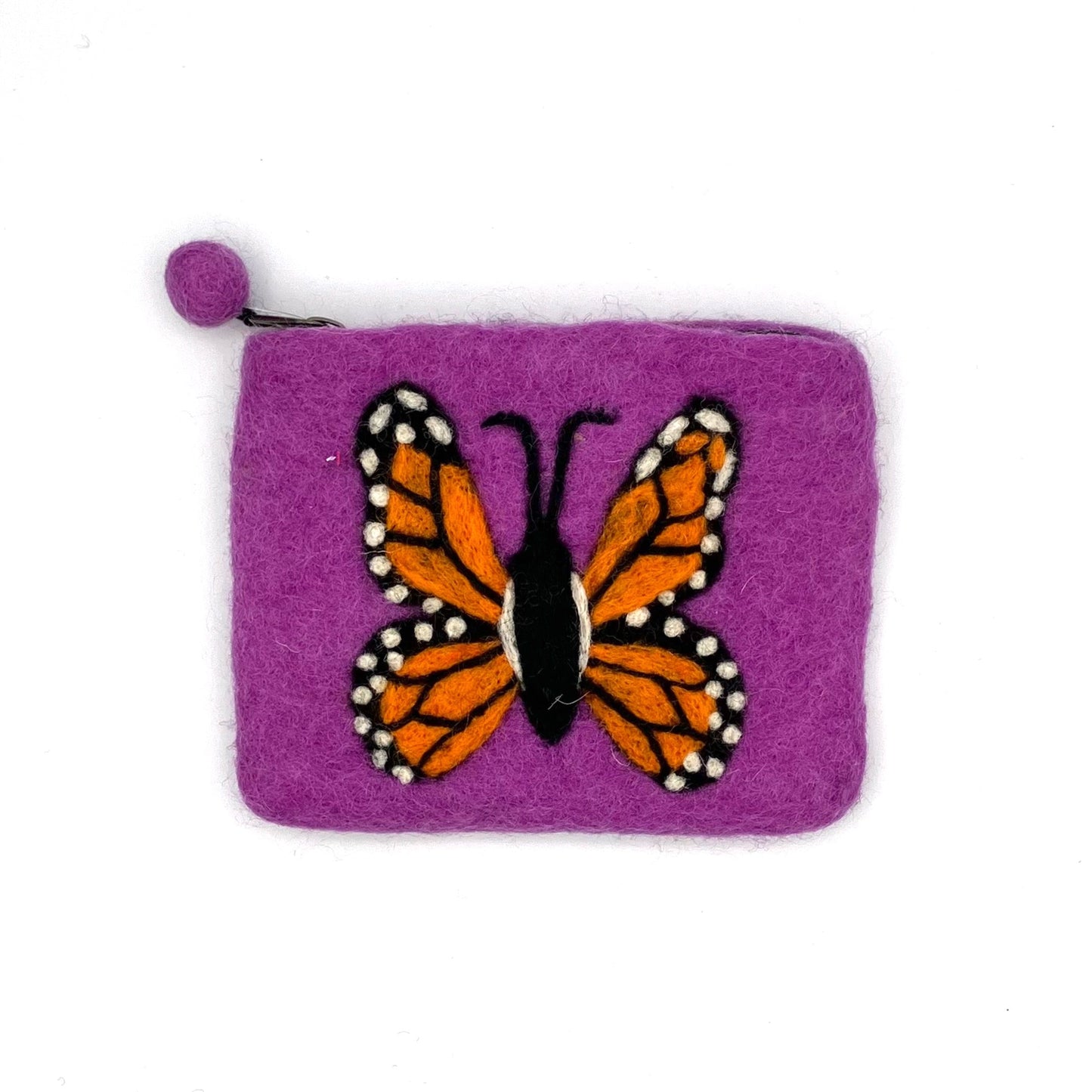 Monarch Butterfly Felt Coin Purse